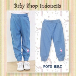 PT095 Celana Panjang Denim Anak Perempuan Import Celana Panjang Joger Anak Perempuan Unicorn  large